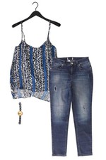 Completo moda donna taglia M con Fornarina Top taglia M, MAC jeans taglia 38/L30