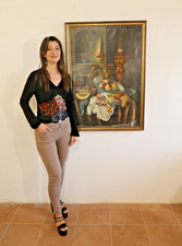 Antico Dipinto Olio Tela XVIII