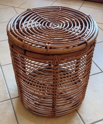 Vecchio pouf cestino bambu - vecchio,