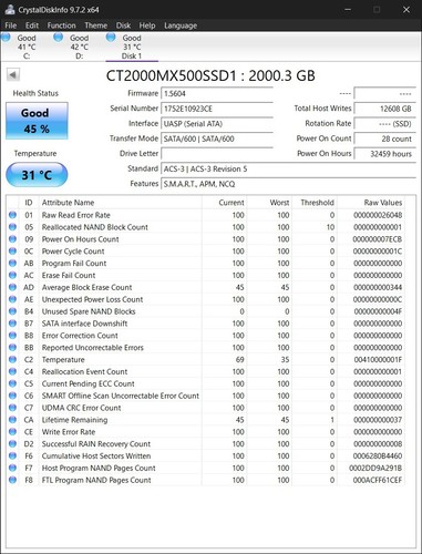 Crucial mx500 2tb ssd 2000gb - crucial,