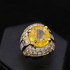 ANELLO SUN IN ORO GIALLO 18KT DIAMANTI 1.92 CT E TOPAZIO GIALLO 6 CT CERTIFICATO