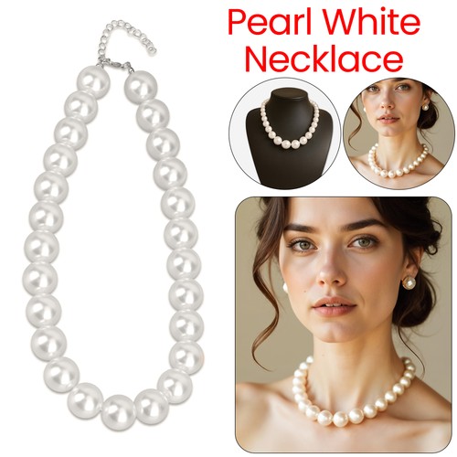 18mm big perle finte collana - big,