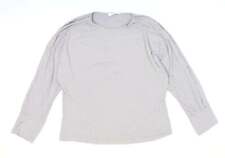 T-shirt da donna grigia viscosa base taglia XL collo da barca