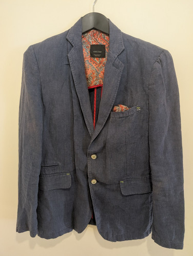 Zara man giacca lino uomo - zara, blu