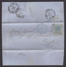 STORIA POSTALE San Marino 1871 Precursore per Pergola (RSM)