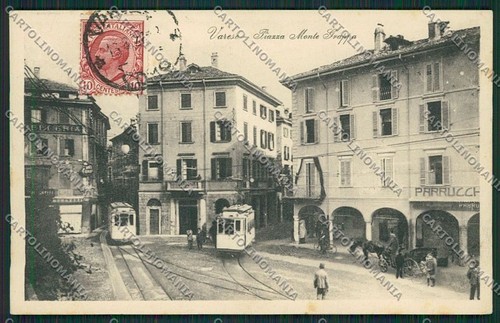 Varese città tram cartolina - varese,