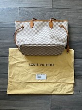 AUTENTICA BORSA DAMIER LOUIS VUITTON NEVERFULL MM, AZZURRA, DUST BAG, USATA IN OTTIME CONDIZIONI!!