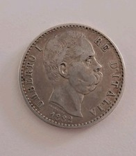 ITALIA  Regno 1882 - KM23 - Umberto I - 2 lire argento Con Patina - Meno comune