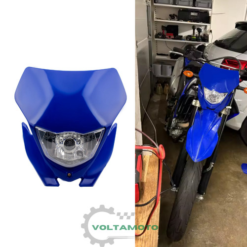 Mascherina blu faro led - +,