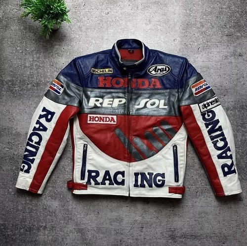 Giacca pelle corsa honda - in,