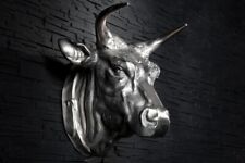 Casa Padrino Designer Testa di Toro Torrero Scultura in Alluminio Pregiata e sfarzosa