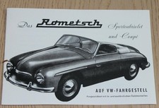 Brochure ROMETSCH VW Brezel Maggiolino prospetto ristampa split ovale bug kdf carrello sollevamento