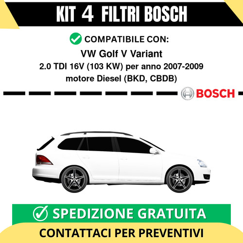 Kit bosch filtri tagliando - kit,