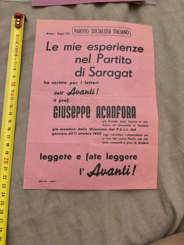1951 volantino partito - volantino,