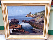 ANGELO MARIA ARMAO XX SECOLO GENOVA ' NERVI MARINA CON TORRE GROPPALLO' ANNI '40