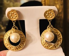 Gold Pearl Gilt Drop Pierced