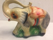 Elefante salvadanaio in gesso colorato anni '40