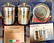 Lavazza linea oro barattoli in acciaio inox per zucchero e caffè vintage anni 80