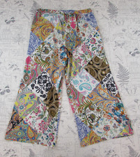 Pantaloni palazzo Tolani leggeri ariosi divertenti stampati usati in ottime condizioni festival con coulisse donna L