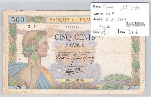 Banconota francia 500 - francia,