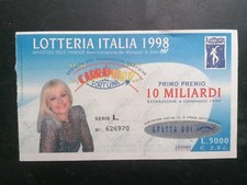BIGLIETTO LOTTERIA  ITALIA 1998