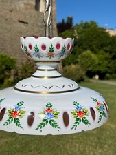 Lampadario mid-century vetro Boemia vintage