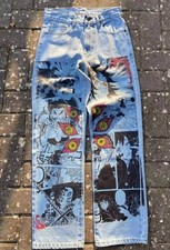 Y2K Demon Slayer Jeans Larghi Harajuku Streetwear Uomo Donna Stile Giapponese De