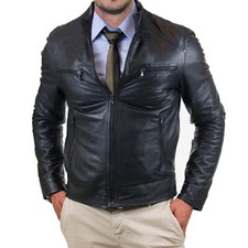 Genuine Black Leather Biker