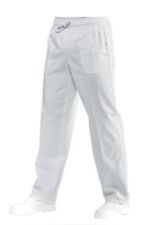 Pantaloni Cuoco Chef BIANCO Pizzaiolo Pasticciere per Divisa Infermiere Unisex