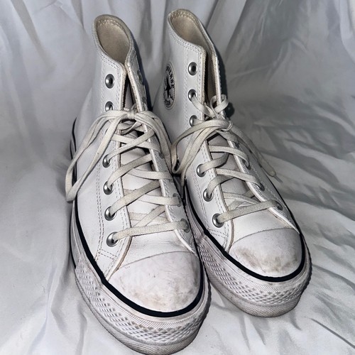 Converse bianche con plateau