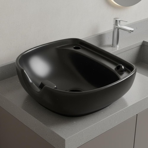 Lavatesta ceramica nera - in,