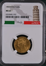 1882R Italia Oro 20 Lire NGC