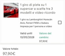 Smartbox  da 97,90€. 1 giro