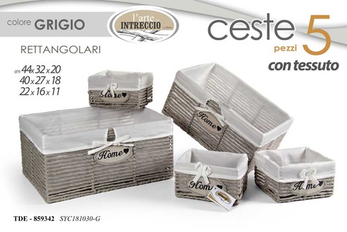 Set ceste vimini tessuto - set,
