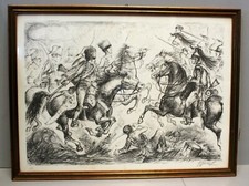 QUADRO STAMPA LITOGRAFIA FIRMATA GiovanFrancesco Gonzaga NUMERATA 6/99 BATTAGLIA