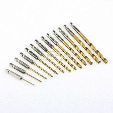 Set 13 punte esagonali per trapano HSS metallo gambo rivestite in titanio 1,5 mm - 6,5 mm nuove