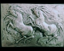 Quadro bassorilievo cavalli - bassorilievo, "cavalli"