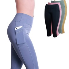 Pantaloni sportivi donna sportivi Capri leggings 3/4 leggins yoga pantaloni fitness tasca cellulare