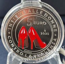 ITALIA 2025 INSIEME ALLE DONNE CONTRO LA VIOLENZA 5 EURO ARGENTO ALDA MERINI