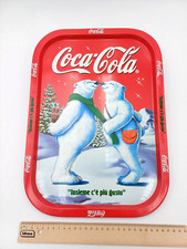 COCA COLA VASSOIO LATTA PUBBLICITARIO '' TERRA DEGLI ORSI '' , ANNI 90'