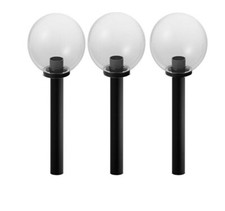 LAMPIONE LAMPIONCINO GLOBO DA GIARDINO 25cm KIT COMPLETO PALO 1 MT TRASP. PZ 3