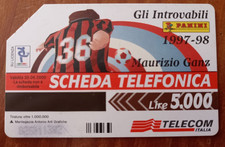 Rara scheda telefonica 'Gli introvabili Panini 1997-98' Maurizio Ganz lire 5.000