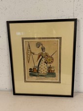 Antica incisione colorata a