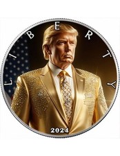 US PRESIDENT 2024 Golden Trump Kennedy moneta mezzo dollaro USA 2024