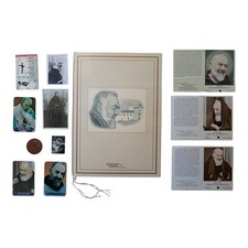 *HH* Lotto Santini Reliquia Santo Padre Pio Pietralcina Medaglia Francobolli 