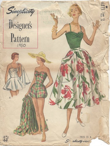 Costume bagno gonna 1950 - bagno,