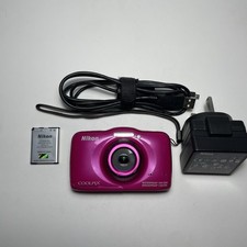 Nikon Coolpix S32 13,2 megapixel fotocamera digitale impermeabile testata + caricatore, batteria