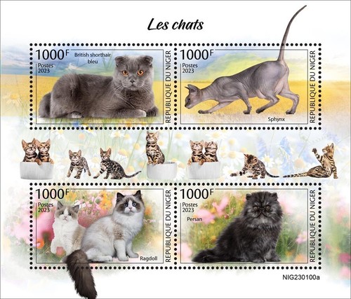 Francobolli persiani gatti - francobolli,