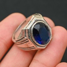 Anello uomo zaffiro blu