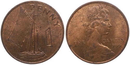 Gambia penny 1966 i - gambia,